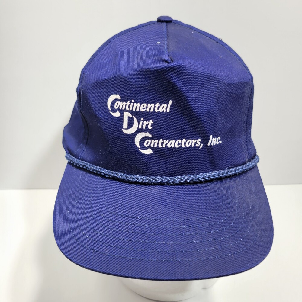 Continental Dirt Contractors, Inc. Hat Cap Snapback Blue Baseball OSFM Mens